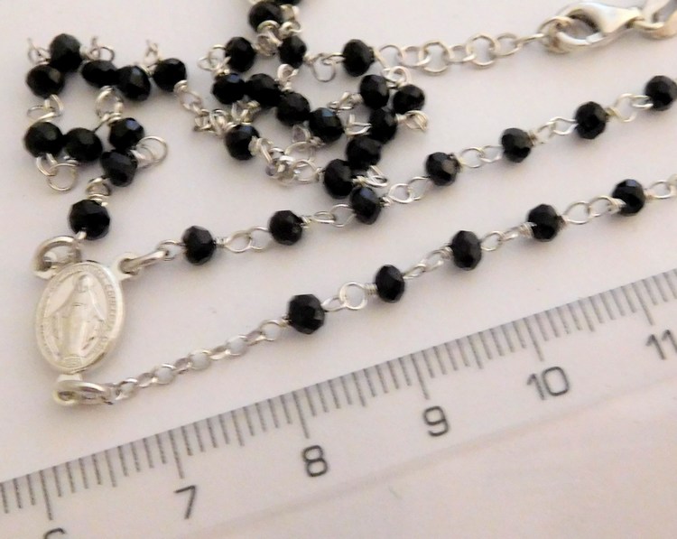 Luxusní mohutný stříbrný růženec - prodloužený řetízek 50+10cm 030193300006