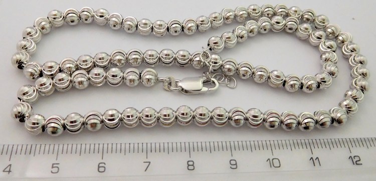 Mohutný stříbrný gravírovaný řetízek (kuličky) 42+3cm 925/14,75gr 030882600004