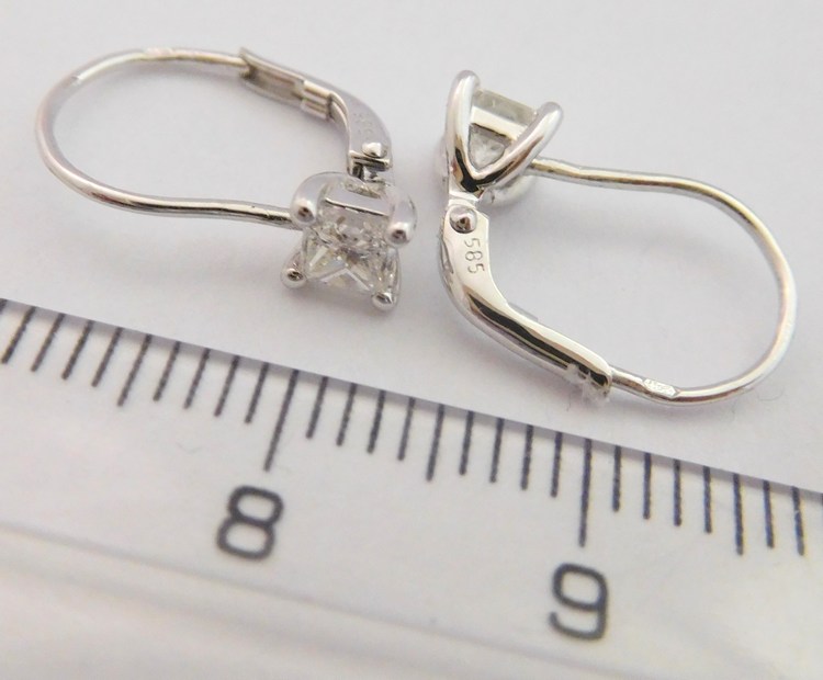 Klenoty Budín Diamantové zlaté náušnice z bílého zlata DIAMANT 2x0,41CT 585/0,95gr 3880071