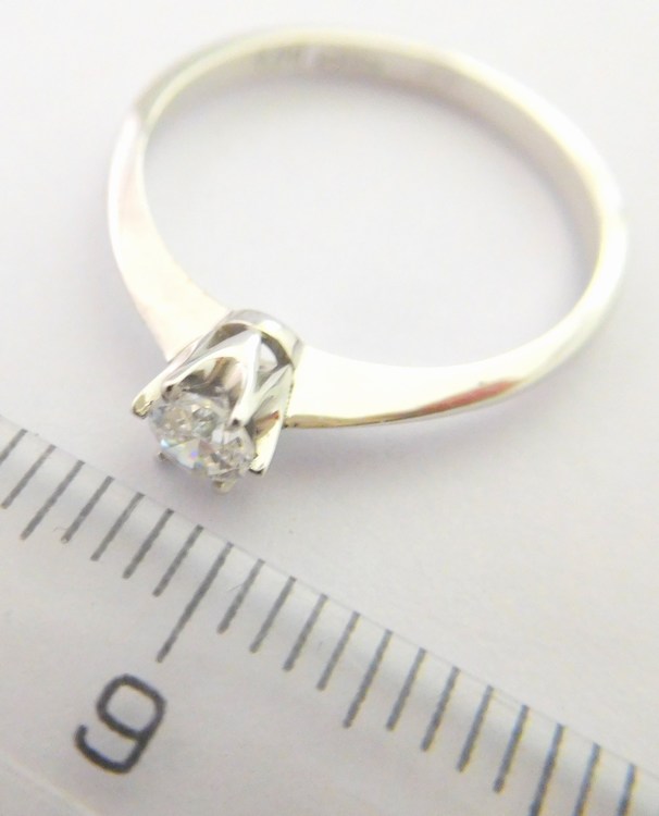 Klenoty Budín Zásnubní prsten z bílého zlata 1ks zirkon 585/1,45gr vel.52 HK1056