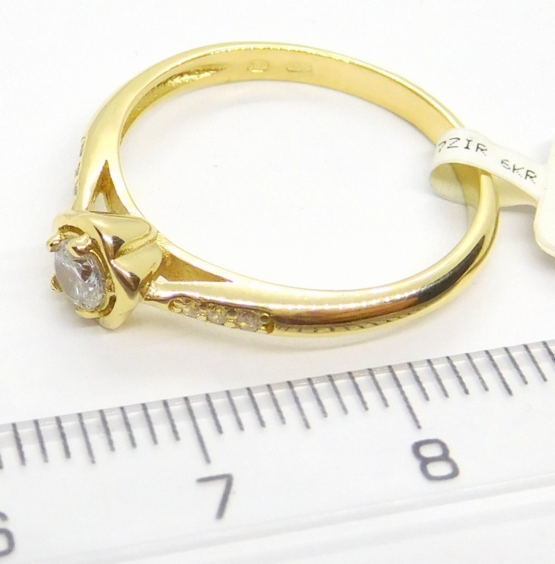 Klenoty Budín Krásný zásnubní zlatý prsten se zirkony 585/2,67gr vel. 58 6814250