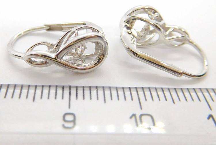 Klenoty Budín Diamantové zlaté náušnice s diamanty z bílého zlata 2x0,12CT 585/2,27gr 3881705