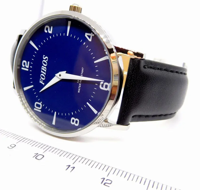 Foibos Pánské elegantní černé ocelové voděodolné hodinky Foibos CK1647.3 - 5ATM