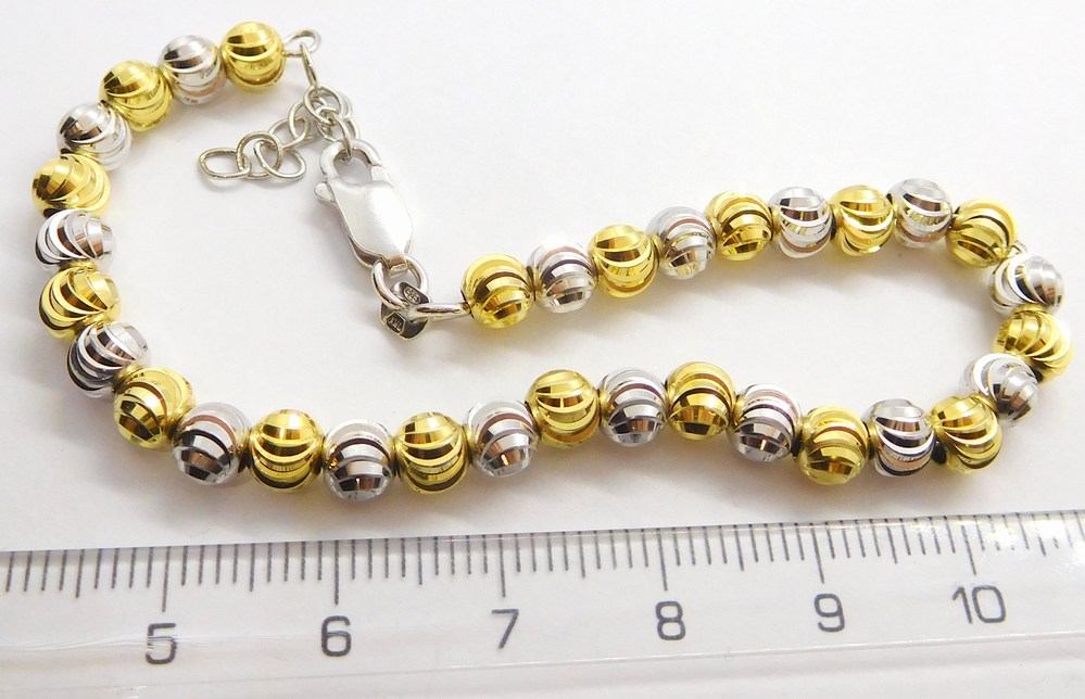 Klenoty Budín Stříbrný mohutný pozlacený náramek gravírováním 17+5cm cm 925/1000 6,53gr M0001