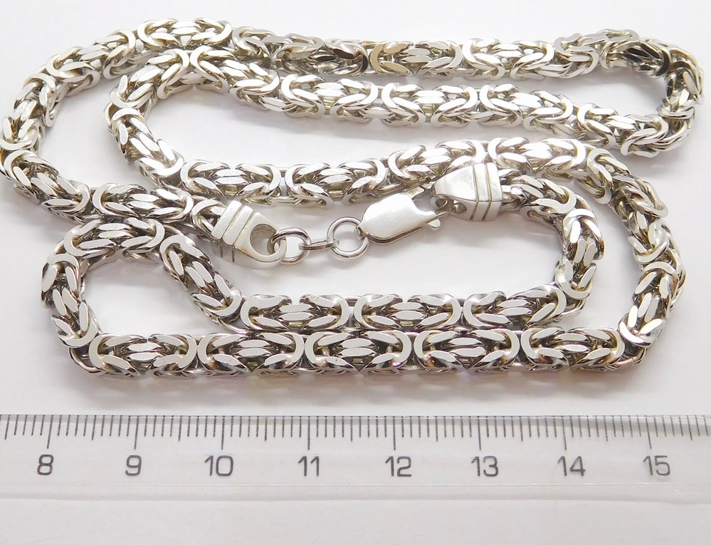 Klenoty Budín Mohutný pánský stříbrný rhodiovaný řetěz - královská vazba 55cm 925/1000 53,94gr 030364400024