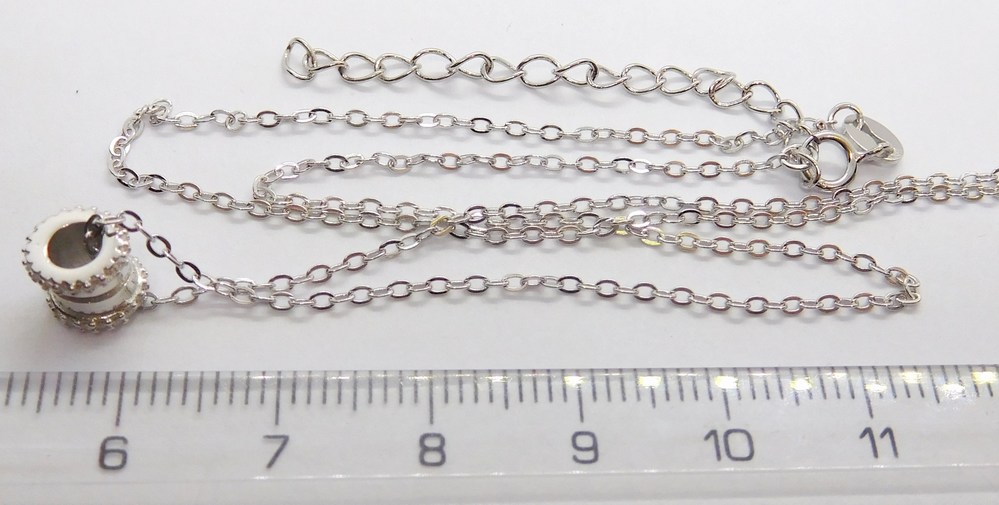 Klenoty Budín Dámský stříbrný náhrdelník s pohyblivým přívěškem se zirkony 925/1000 40+5cm 031113500001