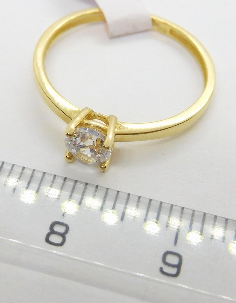 Klenoty Budín Dámský zásnubní zlatý prsten se zirkonem 585/1,19gr vel. 53 HK1258