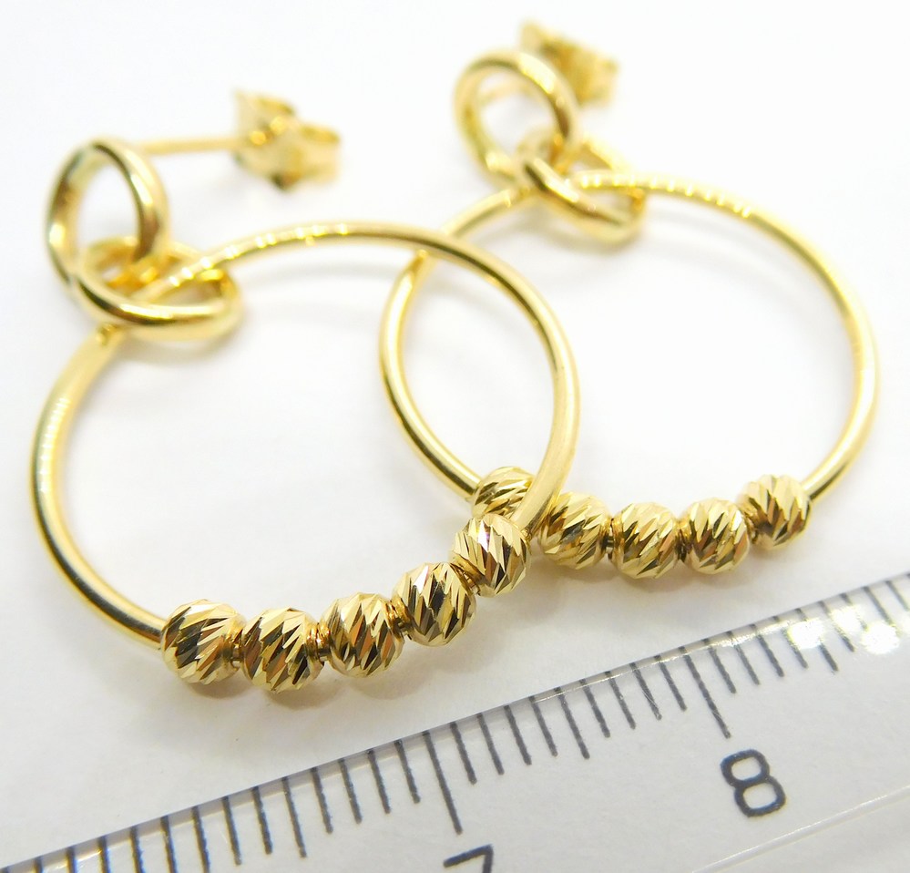 Klenoty Budín Dámské visací gravírované zlaté náušnice na puzetku 585/2,48gr HK2212