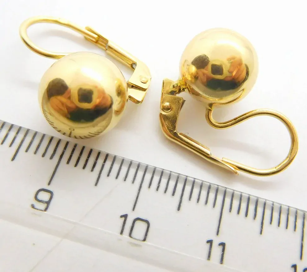 Klenoty Budín Dámské obrovské klasické zlaté náušnice na patent 585/3,22gr HK2249