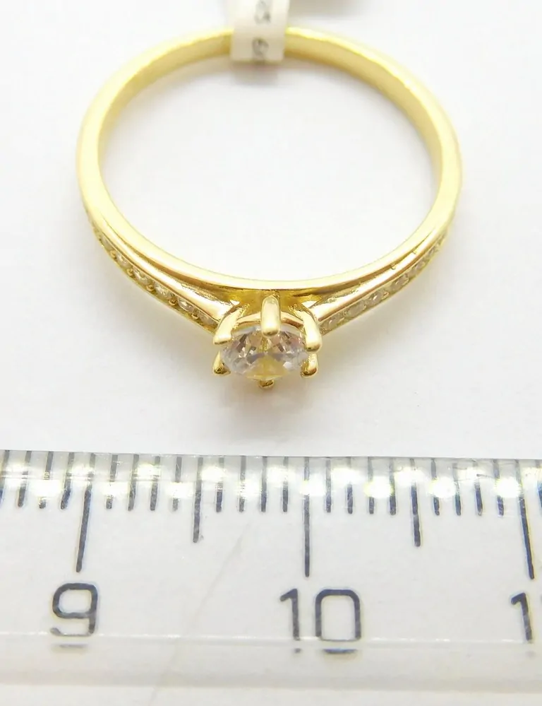 Klenoty Budín Dámský zlatý zásnubní prsten se zirkony 585/1,90gr vel. 57 6610305