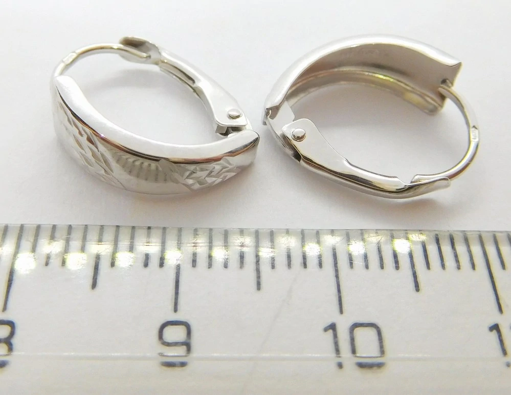 Klenoty Budín Dámské zlaté náušnice z bílého zlata na patent  585/1,25gr 02772