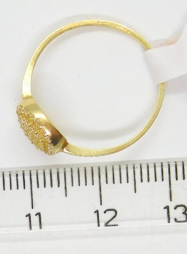 Klenoty Budín Dámský prsten ze žlutého zlata posetý mnoha zirkony 585/1,21gr vel. 56 HK1173