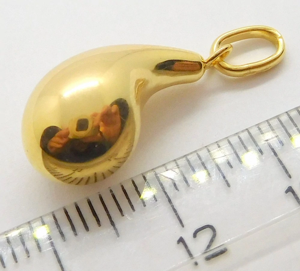 Klenoty Budín Dámský zlatý přívěsek - hladká kapka 585/1,07gr HK3209