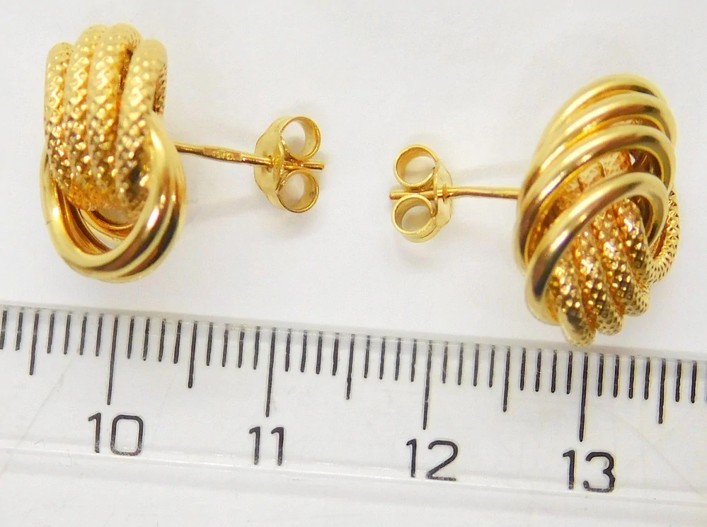 Klenoty Budín Dámské mohutné gravírované zlaté náušnice velké pecky 585/3,85gr HK2314