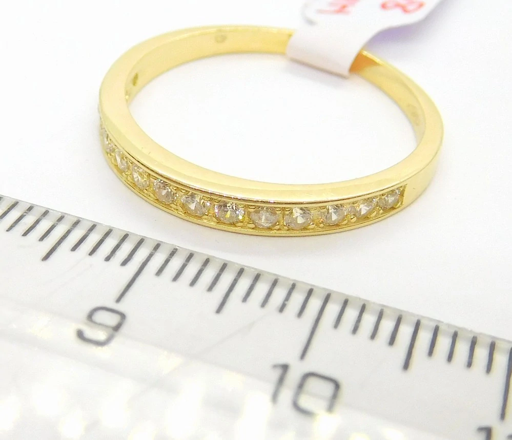 Klenoty Budín Mohutný dámský zlatý prsten se zirkony 585/2,50gr vel. 62 HK1195