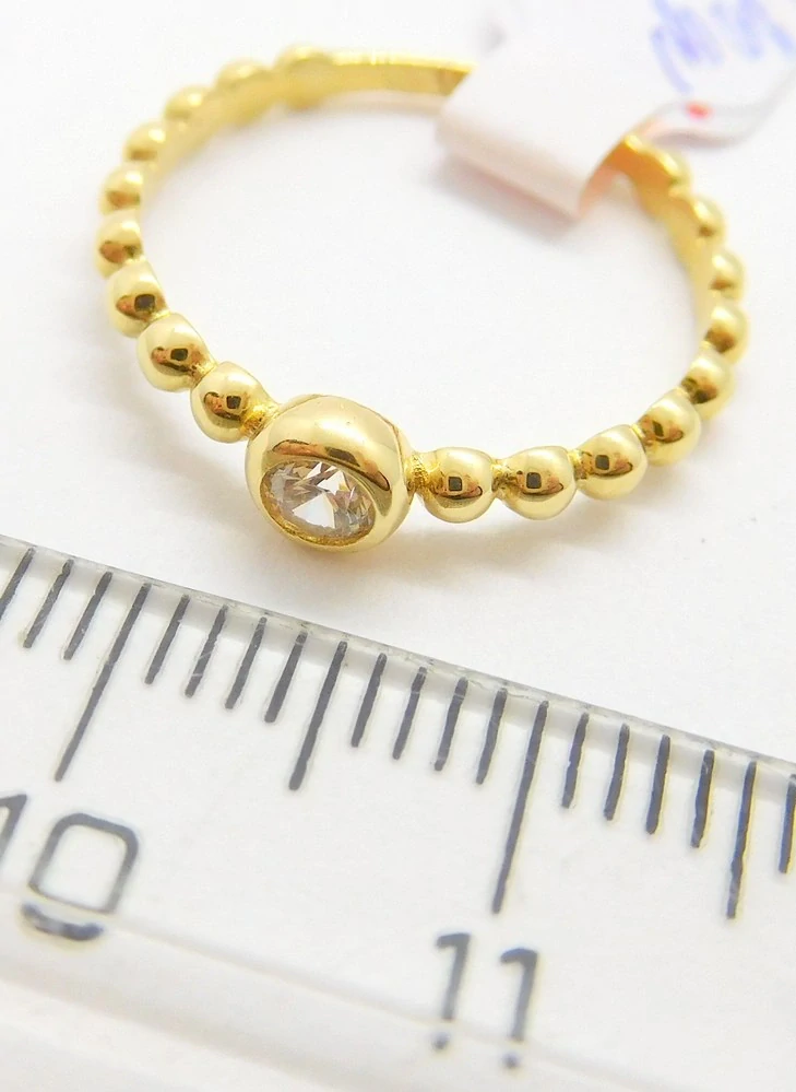 Klenoty Budín Zásnubní dámský zlatý prsten s čirým zirkonem 585/1,20gr vel. 51 HK1183