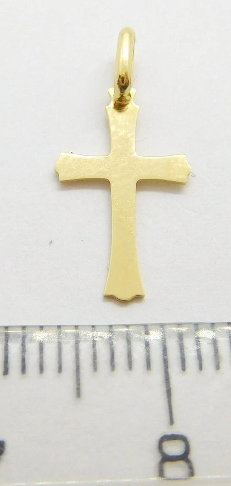 Klenoty Budín Dámský zlatý přívěsek hladký křížek 585/0,45gr HK3302