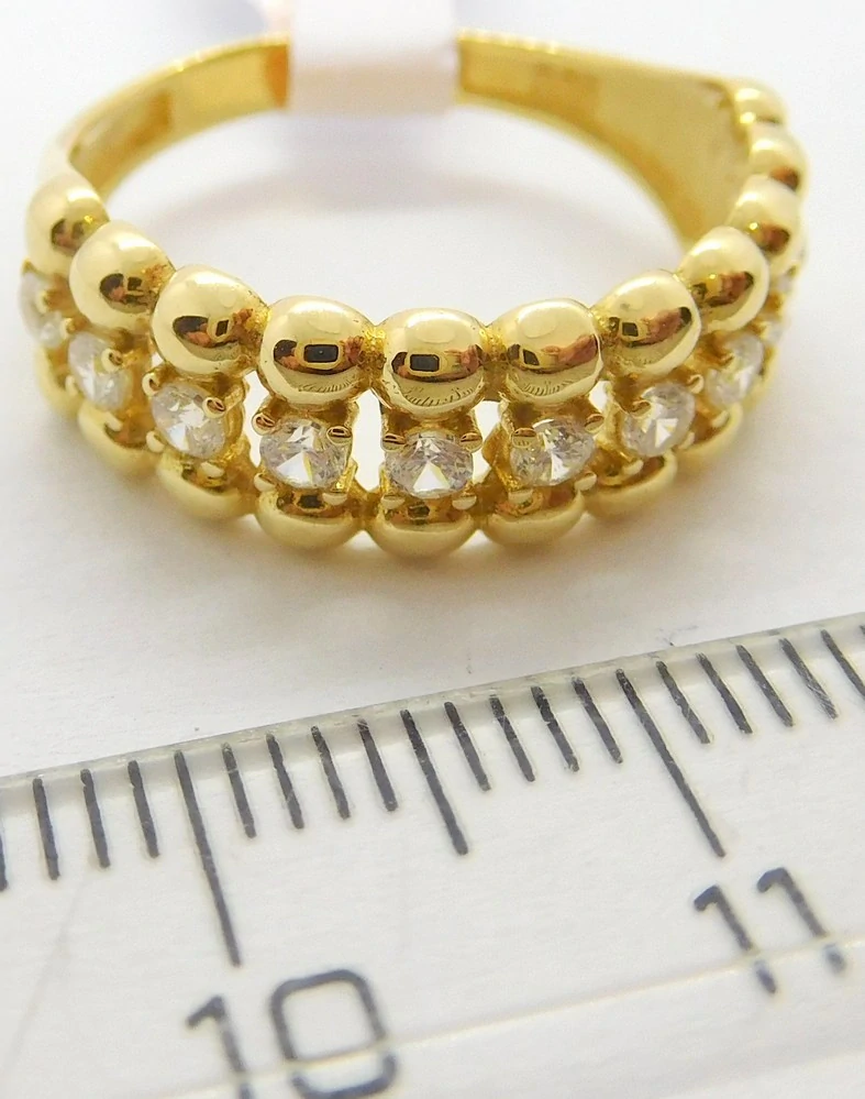 Klenoty Budín Dámský zlatý prsten se zirkony 585/2,53gr vel. 55 HK1234