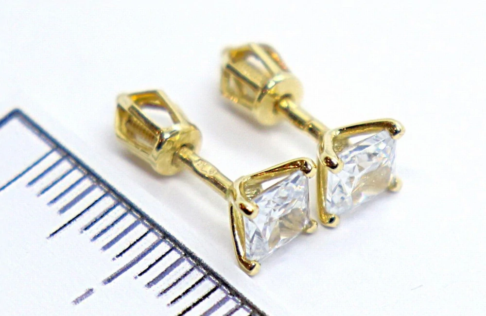 Klenoty Budín Dámské zlaté peckové náušnice se zirkony na šroubek 585/1,65gr HK2375