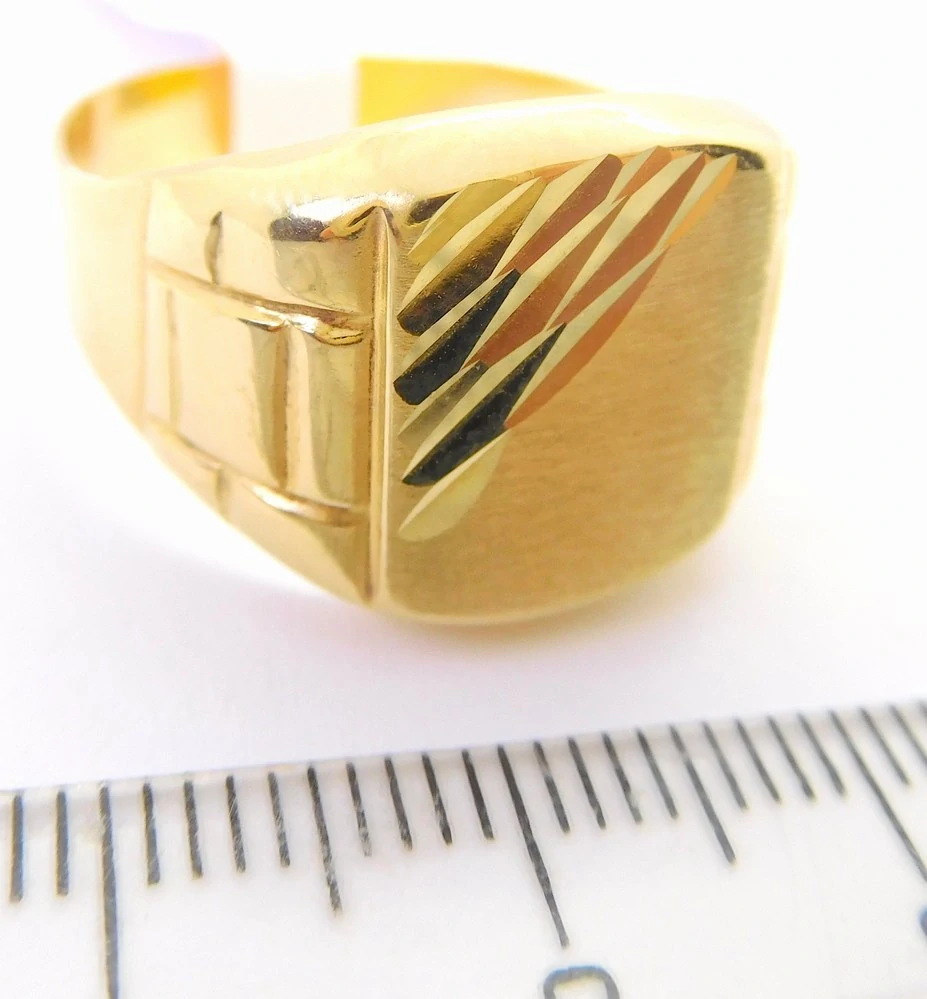 Klenoty Budín Pánský zlatý gravírovaný masivní prsten vel. 67 585/5,62gr HK1264