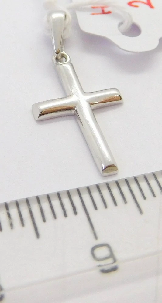 Klenoty Budín Zlatý přívěsek z bílého zlata - křížek 585/0,57gr HK3258