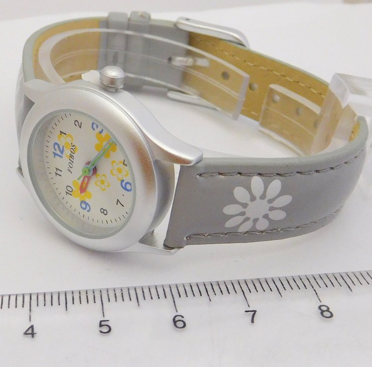 Foibos Šedivé dětské hodinky Foibos CK1567.6 s barevnými motivy