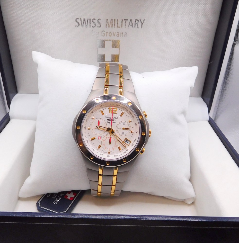 GROVANA Luxusní pánské švýcarské titanové hodinky Swiss Alpine Millitary by Grovana 1532.9122