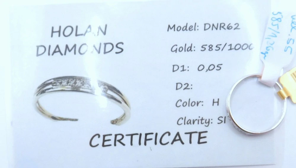 Klenoty Budín Diamantový zlatý prsten z bílého zlata 585/1,26gr vel. 55 DIAMANT 0,05CT HD104