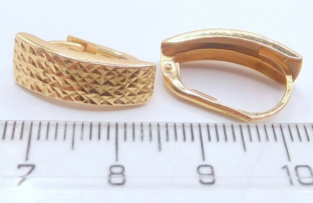 Klenoty Budín Dámské gravírované náušnice ze žlutého zlata na patent 585/1,65gr HK2500