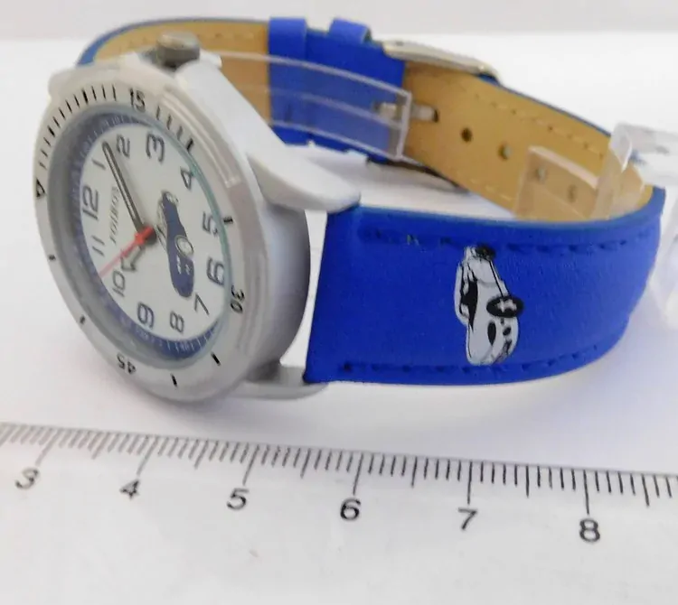 Foibos Chlapecké modré hodinky Foibos CK3380.2 s autem - závoďákem