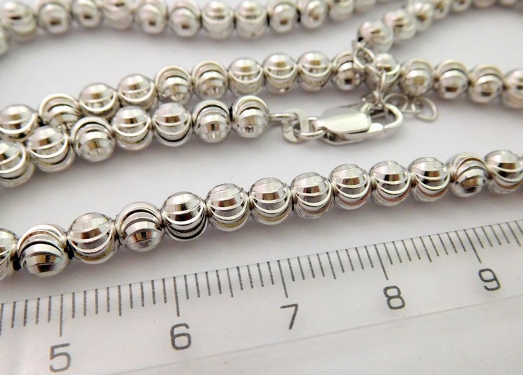 Mohutný stříbrný gravírovaný řetízek (kuličky) 42+3cm 925/14,75gr 030882600004