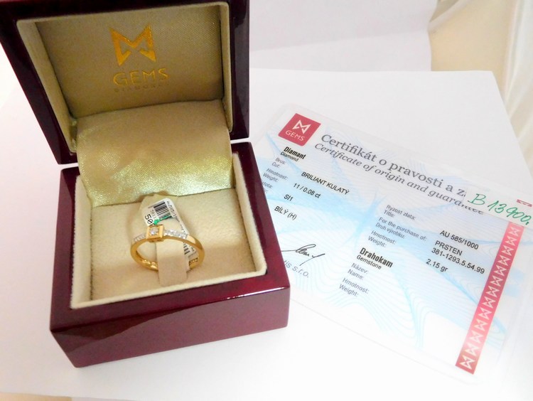 Klenoty Budín Diamantový zásnubní prsten ze žlutého zlata DIA 11ksx0,08ct vel. 54 585/2,15gr 3811293