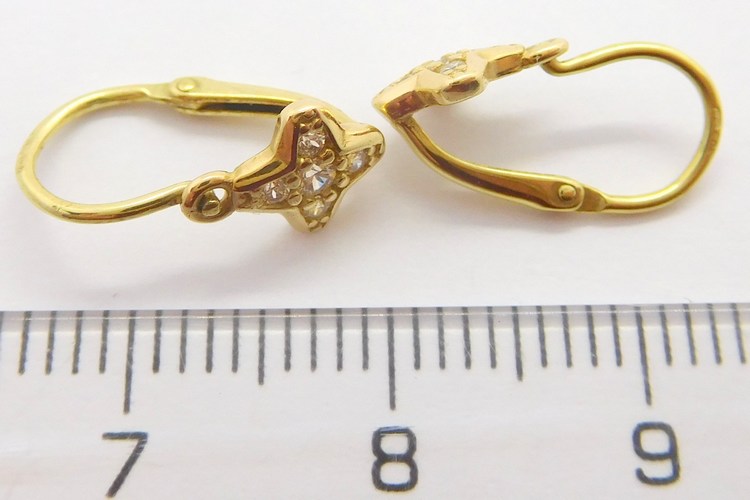 Klenoty Budín Dětské zlaté náušnice ze žlutého zlata se zirkony 585/1,00gr 4030049