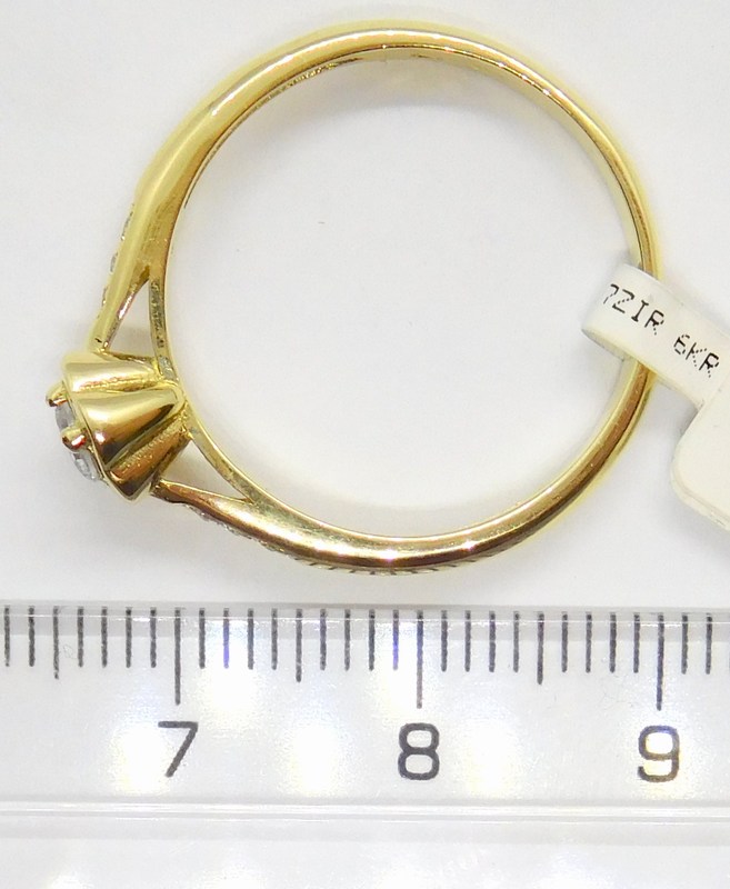 Klenoty Budín Krásný zásnubní zlatý prsten se zirkony 585/2,67gr vel. 58 6814250