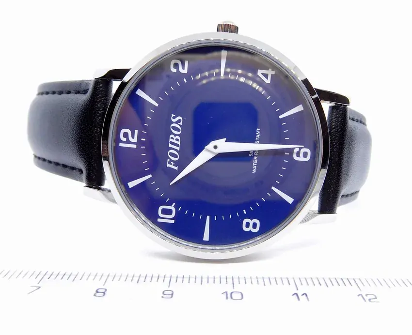 Foibos Pánské elegantní černé ocelové voděodolné hodinky Foibos CK1647.3 - 5ATM