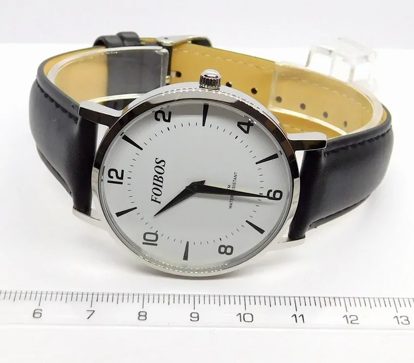 Foibos Pánské elegantní černé ocelové voděodolné hodinky Foibos CK1647.1 - 5ATM