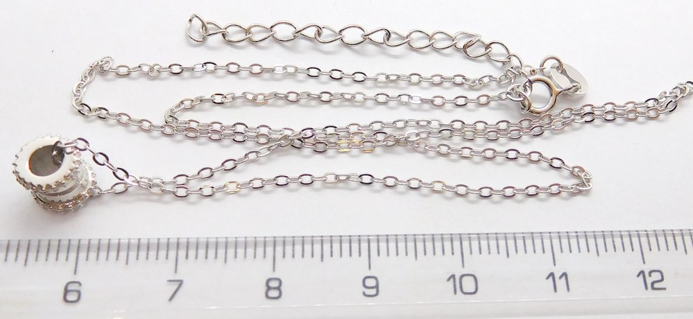 Klenoty Budín Dámský stříbrný náhrdelník s pohyblivým přívěškem se zirkony 925/1000 40+5cm 031113500001