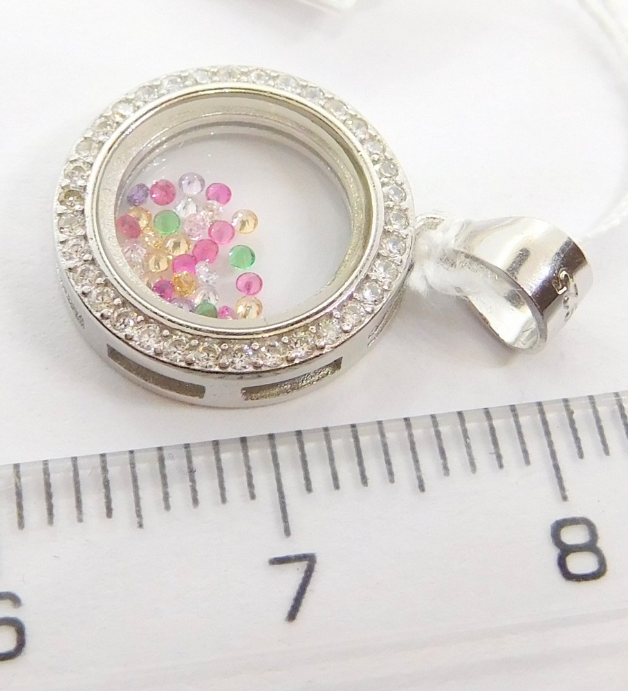 Klenoty Budín Dámský stříbrný přívěsek posetý barevnými zirkony 925/1000 030993100003