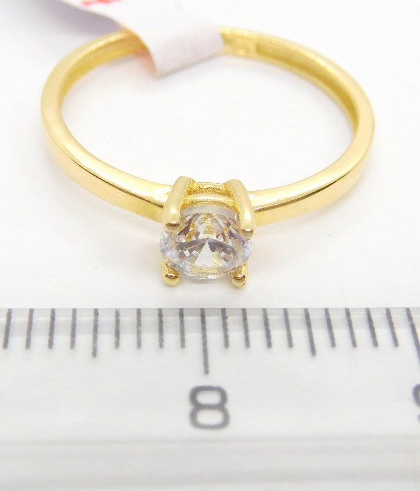 Klenoty Budín Dámský zásnubní zlatý prsten se zirkonem 585/1,19gr vel. 53 HK1258