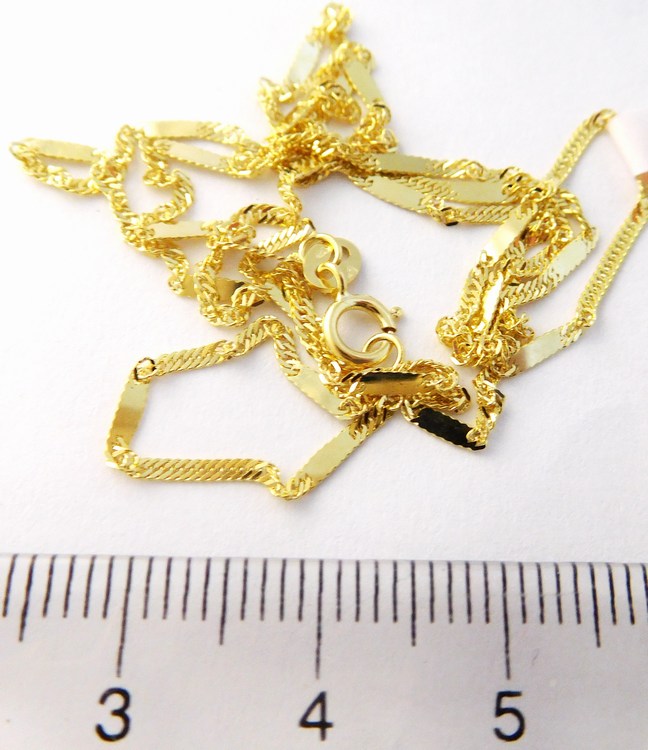 Klenoty Budín Zlatý pevný silný náramek twist s destičkami 585/0,77gr 18cm HK7144