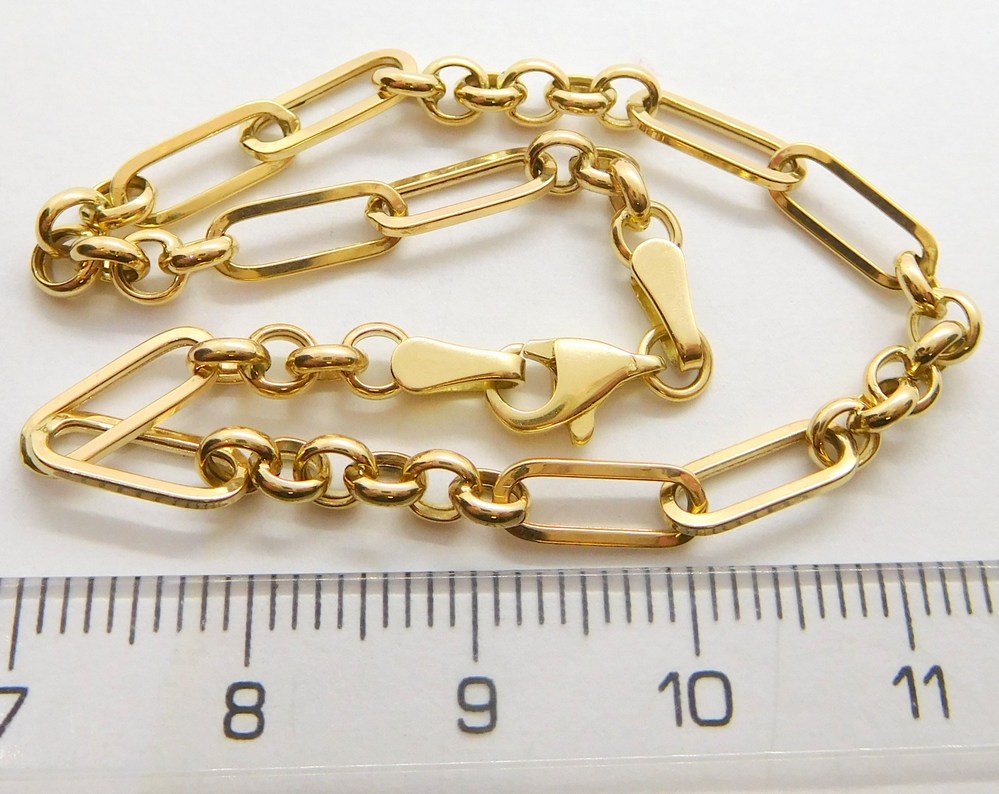 Klenoty Budín Dámský zlatý mohutný náramek ze žlutého zlata 585/2,14gr 18+3cm HK7076