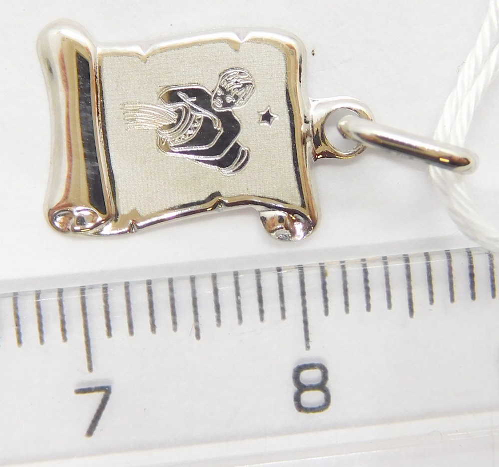 Klenoty Budín Zlatý přívěsek na pergamenu s gravírováním v bílém zlatě - znamení VODNÁŘ 585/0,38gr GUPWN-43121