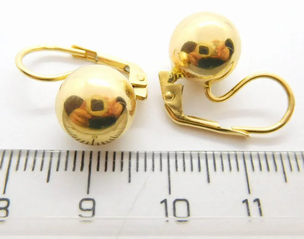 Klenoty Budín Dámské obrovské klasické zlaté náušnice na patent 585/3,22gr HK2249