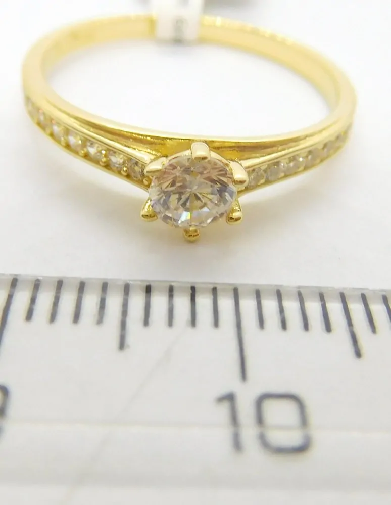 Klenoty Budín Dámský zlatý zásnubní prsten se zirkony 585/1,90gr vel. 57 6610305