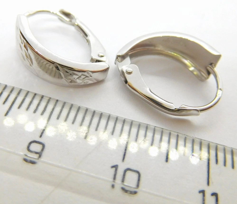 Klenoty Budín Dámské zlaté náušnice z bílého zlata na patent  585/1,25gr 02772