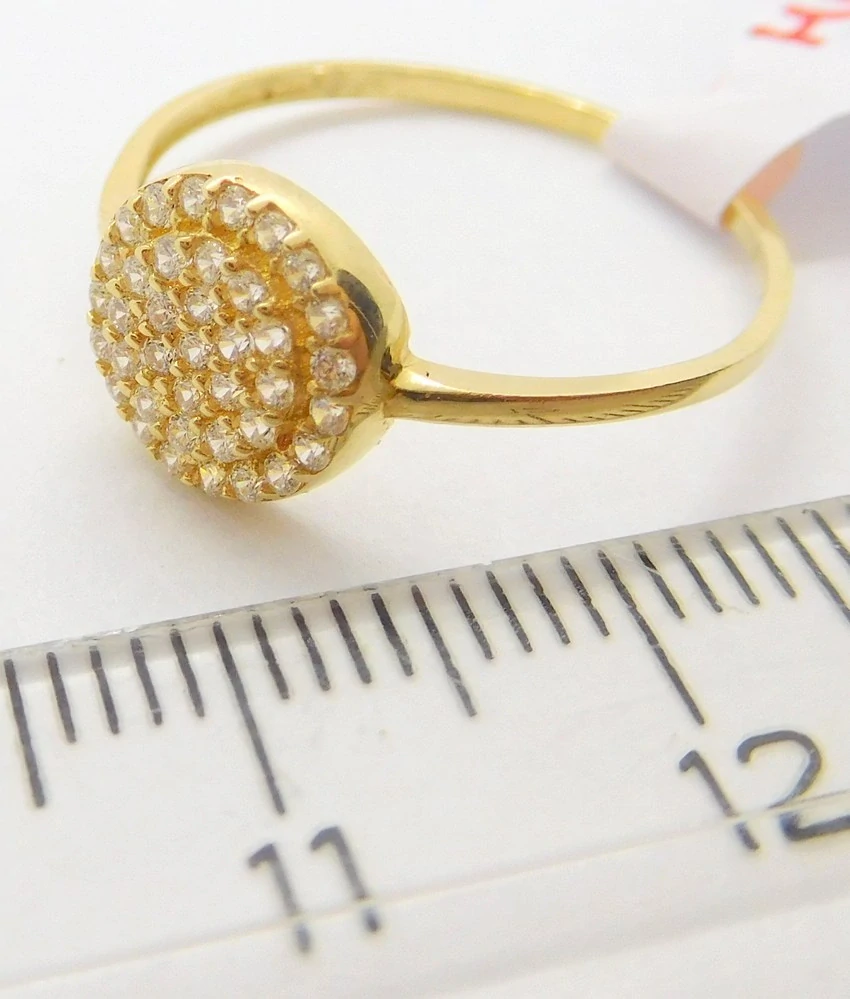 Klenoty Budín Dámský prsten ze žlutého zlata posetý mnoha zirkony 585/1,21gr vel. 56 HK1173