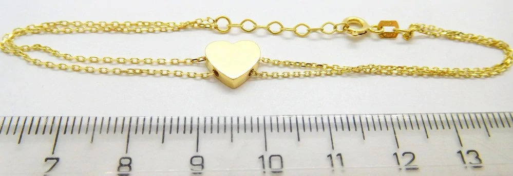 Klenoty Budín Dámský dvojitý zlatý pevný náramek 19cm 585/1,82gr HK4052