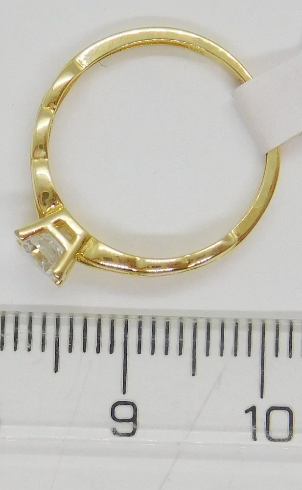 Klenoty Budín Zásnubní dámský zlatý prsten s čirým zirkonem 585/1,22gr vel. 49 HK1179