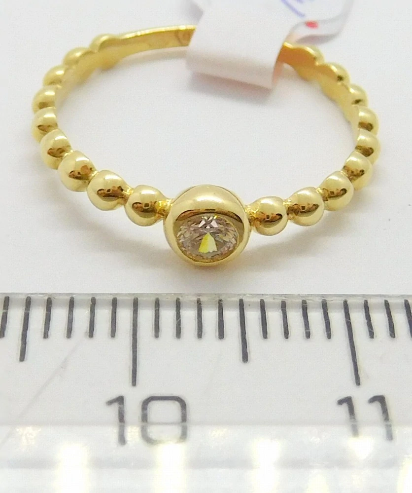 Klenoty Budín Zásnubní dámský zlatý prsten s čirým zirkonem 585/1,20gr vel. 51 HK1183