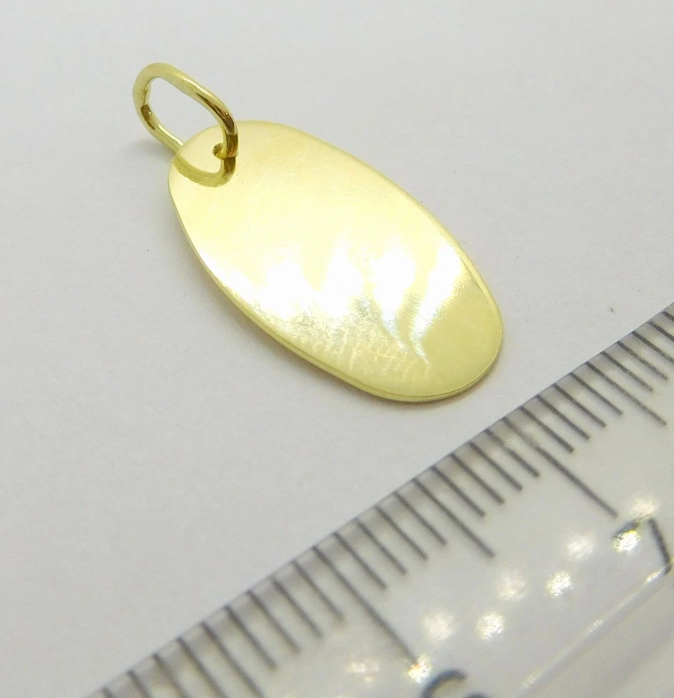 Klenoty Budín Hladký zlatý přívěsek (vhodný pro gravírování) 585/1,18gr HK3228